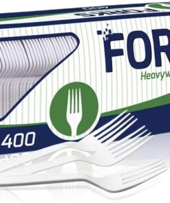 400 Pack Extra Heavyweight Disposable White Plastic Forks - Heavy Duty White Cutlery-Utensils, Parties, Dinners, Catering Services, Family Gatherings