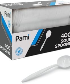 Medium-Weight Disposable Plastic Forks [400-Pack] - Bulk White Plastic Silverware For Parties, Weddings, Catering Food Stands, Takeaway Orders & More- Sturdy Single-Use Partyware Forks