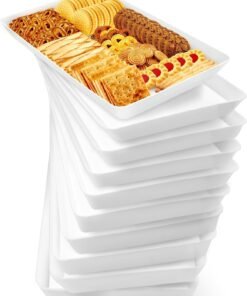 4 pcs Serving Tray for Entertaining, Grilling BBQ Accessories, Serving Platters for Snacks, Fruit, Reusable Plastic Trays for Serving Food and Pantry Organization in Kitchen & for Parties