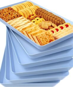 4 pcs Serving Tray for Entertaining, Grilling BBQ Accessories, Serving Platters for Snacks, Fruit, Reusable Plastic Trays for Serving Food and Pantry Organization in Kitchen & for Parties