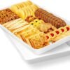 4 pcs Serving Tray for Entertaining, Grilling BBQ Accessories, Serving Platters for Snacks, Fruit, Reusable Plastic Trays for Serving Food and Pantry Organization in Kitchen & for Parties