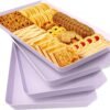 4 pcs Serving Tray for Entertaining, Grilling BBQ Accessories, Serving Platters for Snacks, Fruit, Reusable Plastic Trays for Serving Food and Pantry Organization in Kitchen & for Parties