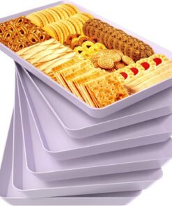 4 pcs Serving Tray for Entertaining, Grilling BBQ Accessories, Serving Platters for Snacks, Fruit, Reusable Plastic Trays for Serving Food and Pantry Organization in Kitchen & for Parties