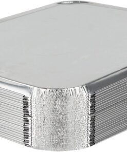 Foil Pans with Lids - 9x13 Aluminum Pans with Covers - 25 Foil Pans and 25 Foil Lids - Disposable Food Containers Great for Baking, Cooking, Heating, Storing, Prepping Food Silver