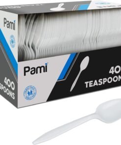 Medium-Weight Disposable Plastic Forks [400-Pack] - Bulk White Plastic Silverware For Parties, Weddings, Catering Food Stands, Takeaway Orders & More- Sturdy Single-Use Partyware Forks